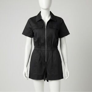 Elan Black Zip-Up Romper, Size Small, NWT